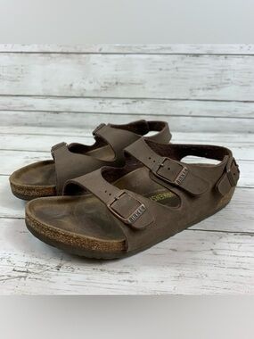 Birkenstock Kids Dark Brown Double Buckle Sandals